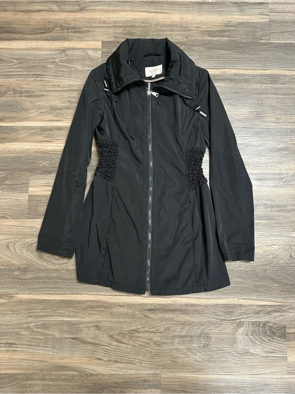 Laundry By Shelli Segal Ruched Waist Funnel Neck Jacket